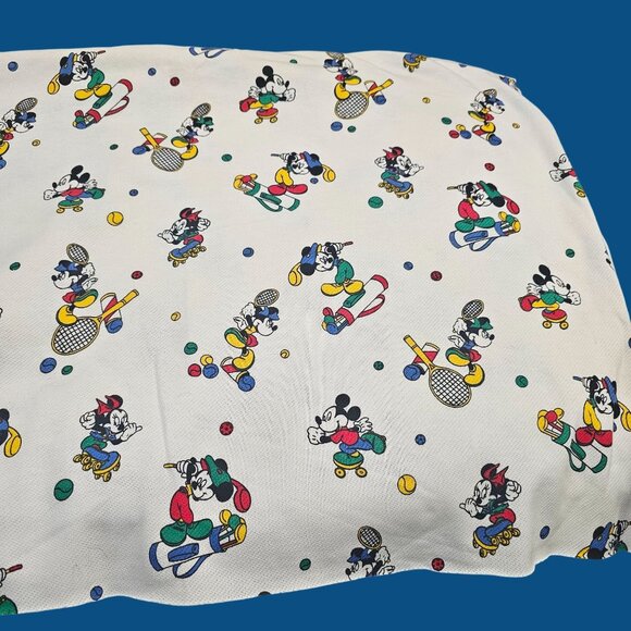 Peter Pan Fabrics Mickey Minnie Sports Golf Tennis Skating Fabric 240" x 80" - Picture 1 of 14